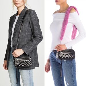 Rebecca Minkoff Leather Faux Fur Guitar Strap Bag